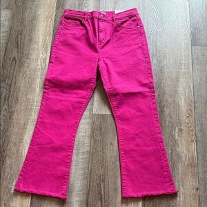 LOFT Bright Pink Flare Jeans
